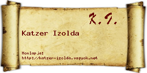 Katzer Izolda névjegykártya